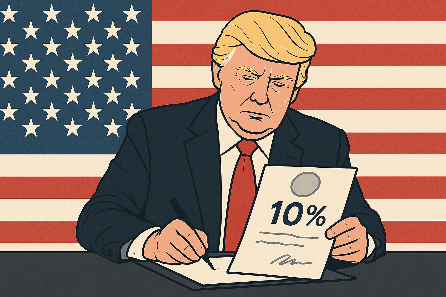 트럼프, 전 세계에 10% 관세 부과 서명…“거의 즉시 발효” 대표 이미지